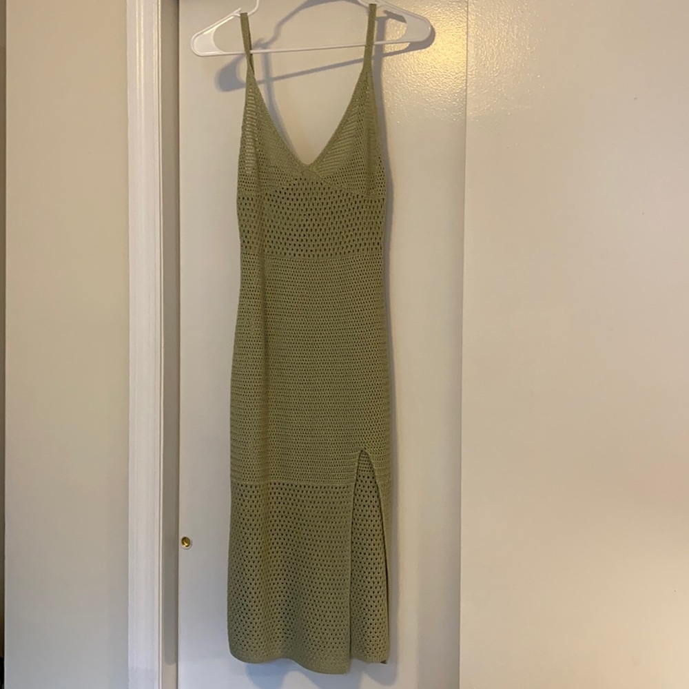 Aritzia Wilfred crochet midi slip dress